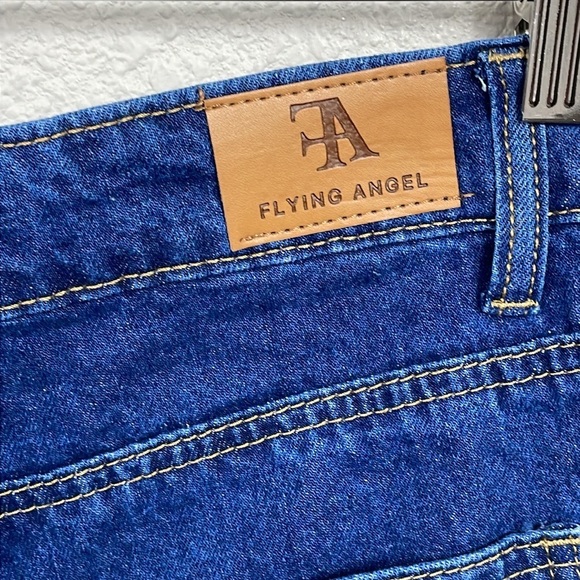 NWT Flying Angel Carpenter Denim Jean Shorts High Rise Sz 11 30 - Picture 6 of 12